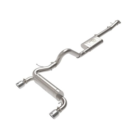 Afe Stainless Steel, With Muffler, 3 Inch to 2.5 Inch Pipe Diameter, Single Exhaust With Split Exit 49-33138-P